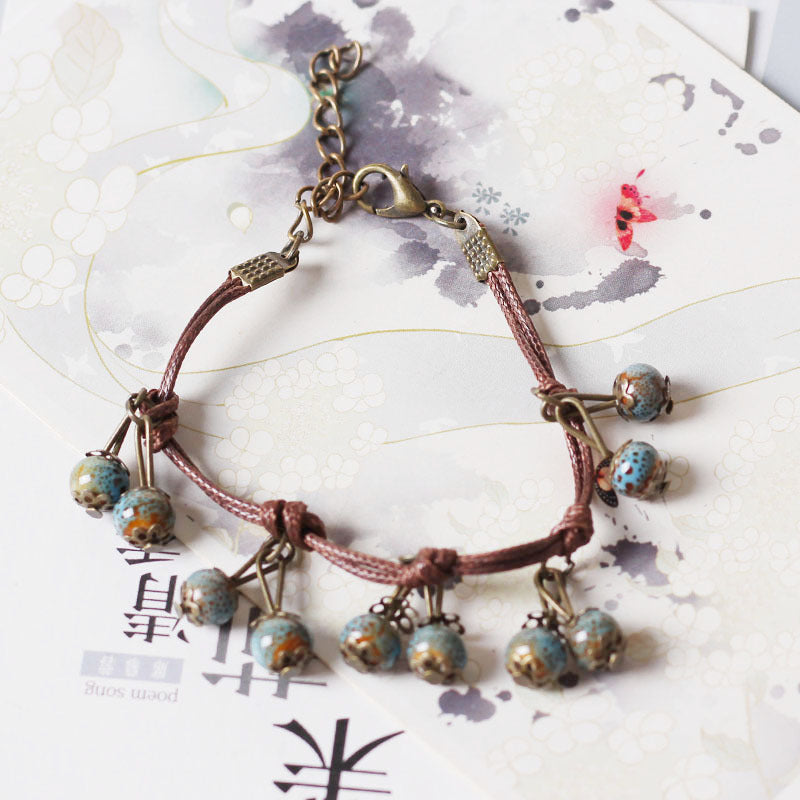 Ceramic Bracelet Boho Korean Style Simple Jewelry Female Art Retro Girlfriend Birthday Gift