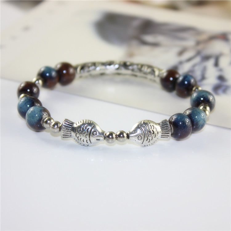 Jingdezhen woven ethnic ceramic bracelet simple fashion small fresh bracelet jewelry