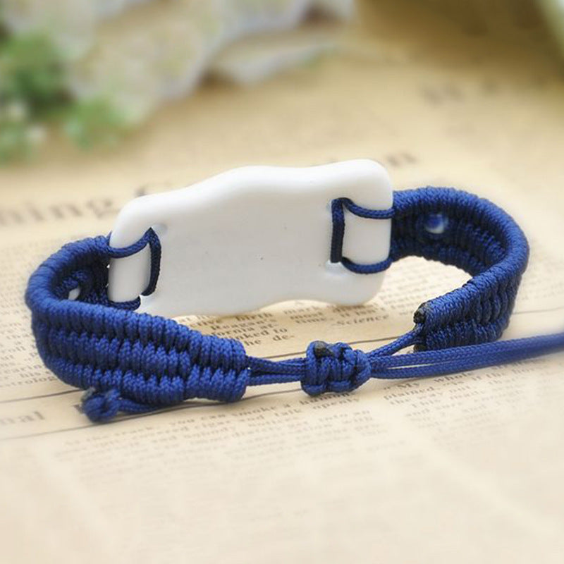 Ethnic style blue and white jewelry star-shaped ceramic fashion blue rope bracelet