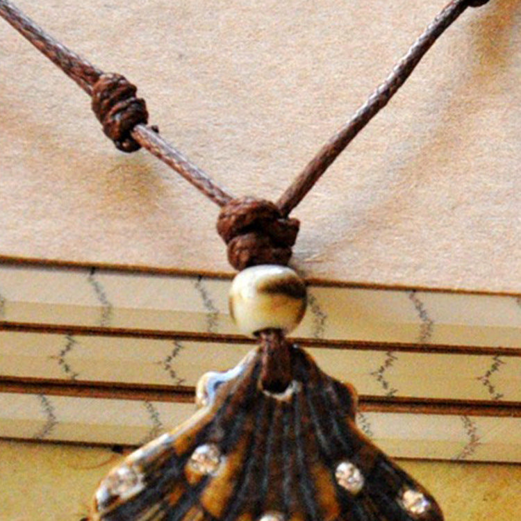 Ceramic Jewelry Shell Pendant Necklace Women's Jewelry Antique Pendant Cord Adjustable