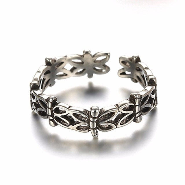 Antique Hand Finger Ring For Women Girl Jewelry Open Nail Rings Punk Retro Skull Skeleton Leaf Cross Flower Ring Bijoux