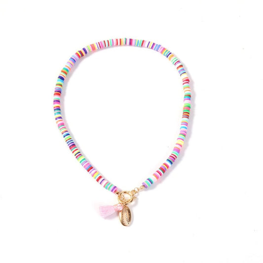 Bohemian Choker Necklace Women Colorful Tassel Charm Shell Necklace Lovely Clavicle Chain Party Friendship Gift Jewelry