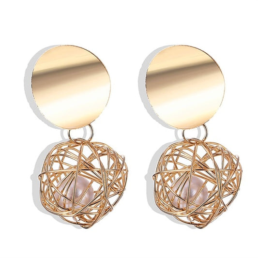 FNIO Fashion Vintage Earrings For Women Big Geometric Statement Gold Metal Drop Earrings 2020 Trendy Earings Jewelry Accessories