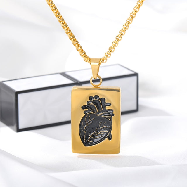 Puzzle Jewelry Couple Collares Anatomical Heart Necklace Women Valentine Day Gift Stainless Steel Bijoux Femme 2021