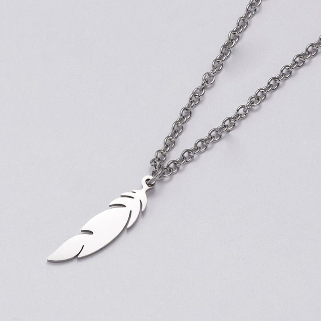 Men Necklace Stainless steel Necklace Women Men Simple Long Chain Rectangular Pendant Necklace Statement Couples Choker Gifts