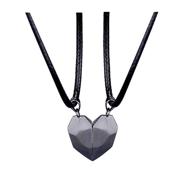 Couple Magnetic Heart Bracelet Matching Distance Faceted Charm