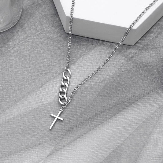 Vintage Gothic Pendants Cross Necklace Cool Street Style Necklaces For Men Women Unusual Chain On the Neck Chains Punk Jewelry