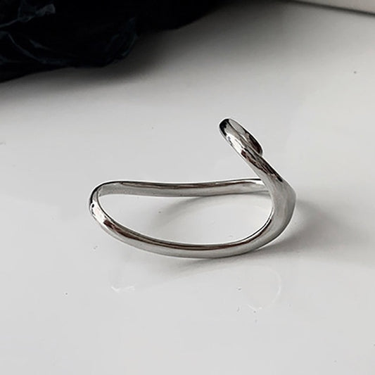 Foxanry INS Fashion 925 Sterling Silver Finger Rings Charm Women Irregular Simple Geometric Birthday Party Jewelry Gifts