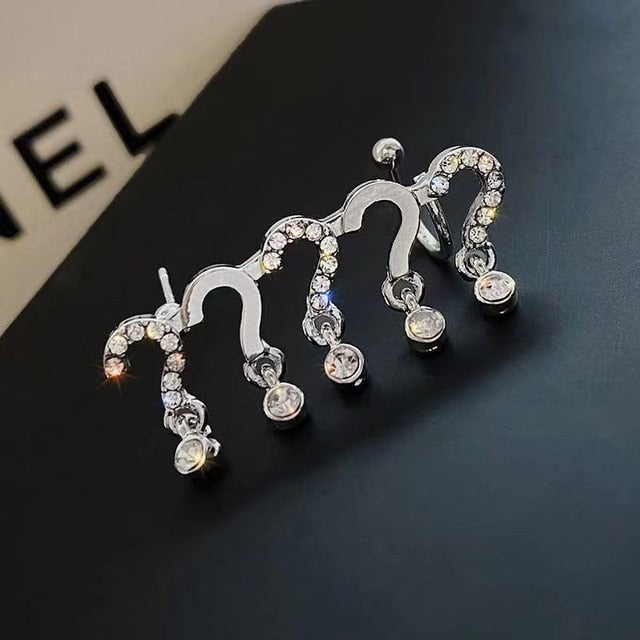 New Angel wings Rhinestone Hanging Dangle exquisite Exaggerated Fashion Stud Earrings elegant Prevent Allergy Earrings