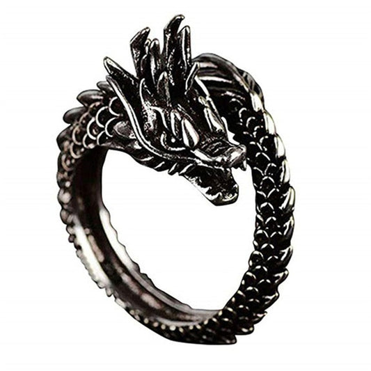 1 Pcs Cool Opening Rings Unisex Ring Men Women Jewelry Adjustable Sterling Dragon Ring Good Gifts Alloy  Animal  Metal  Unisex