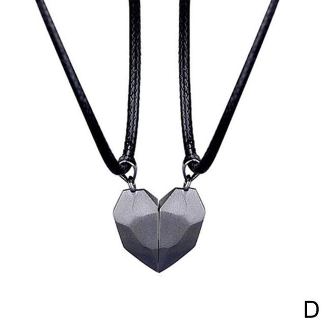 1pair Magnetic Couple Necklace for women men Hearts Pendant Necklace fashion jeweley gift for Valentine's day girlfriend for men