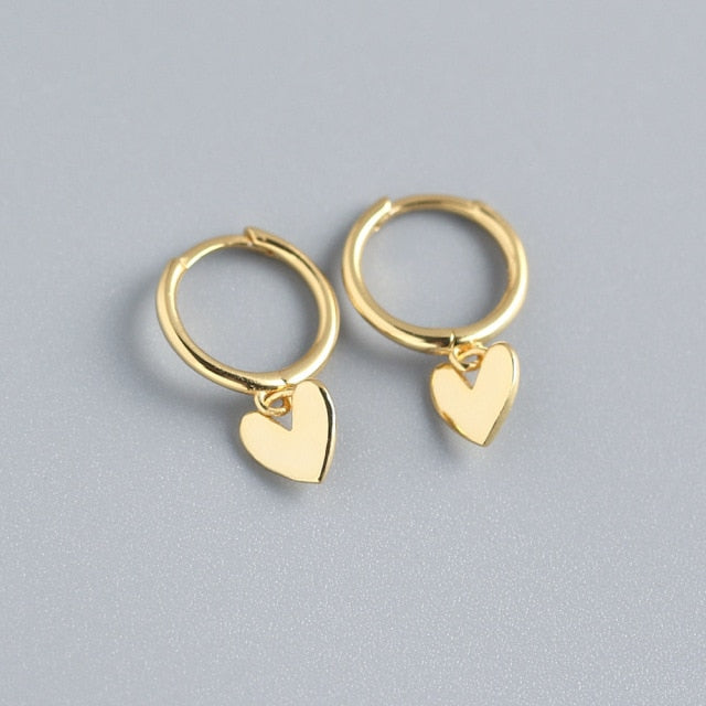 XIYANIKE 925 Sterling Silver New Love Heart Hoop Earrings Female Fashion Cute Romantic Elegant Jewelry Couple Handmade Gifts