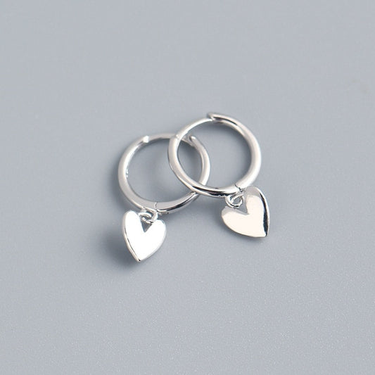 XIYANIKE 925 Sterling Silver New Love Heart Hoop Earrings Female Fashion Cute Romantic Elegant Jewelry Couple Handmade Gifts