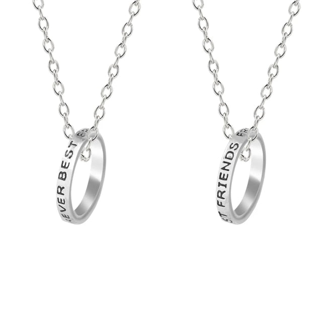 Fashion Best Friends Honey Love Couple Pendant Necklace2 Pcs/ Set  Rainbow Broken Heart Choker Gift Friendship Jewelry Wholesale