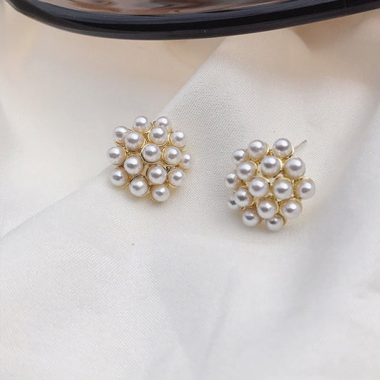 Pineapple pearl earrings French retro high-quality earrings net red temperament female 2020 new wave earrings Prevent Allergy
