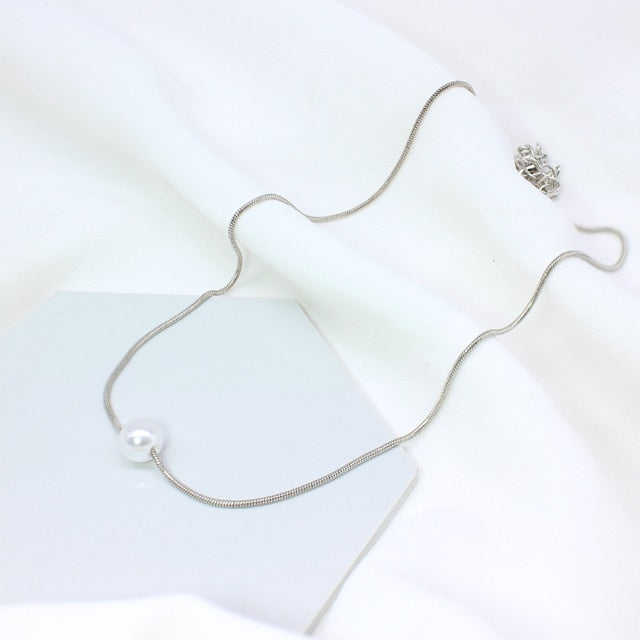 Kpop Women Neck Chain Gold Color Choker Necklaces Thin Chain On The Neck Minimalist Pendant Jewelry 2021 Chocker Collar For Girl