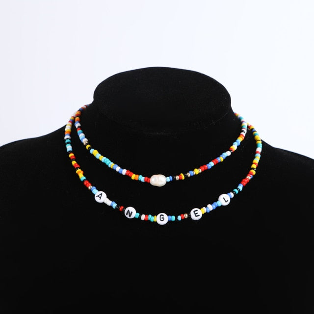 Bohemia handmade rainbow beads candy shell personality multi-layer satellite Necklace women's fashion jewelry necklace