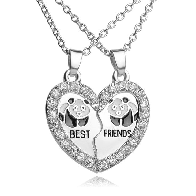 New 2 PCS/Set Animal Best Friends Friendship Couple Two Parts Pendant Necklace Best Gifts For Men Women BFF Jewelry Wholesale