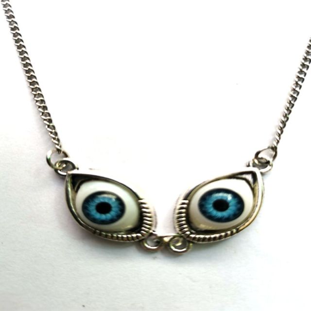 Vintage Bronze Turkish Devil Evil Eyes Necklace Pendant Punk BFF Statement Steampunk Choker For Women Witch Gothic Jewelry Gift