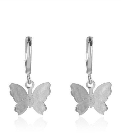 Fashion Butterfly Clip Earrings Ear hook Stainless Steel Ear Clips Double pierced Earring Earrings Women Girls Jewelry