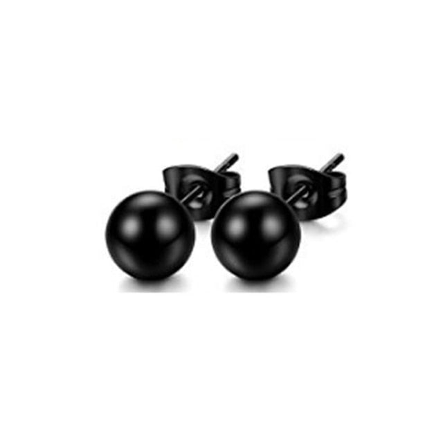 1 Pair 50 Different Types Shape Unisex Black Color Stainless Steel Piercing Earring For Women Men Punk Gothic Barbell Earring