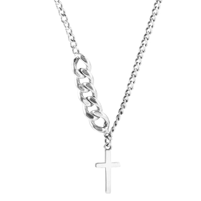 Punk Cool Street Style Necklaces Vintage Gothic Cross Pendant Necklace for Men and Women Hip-pop Neck Chain Jewelry Gift