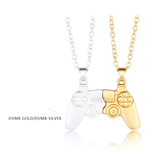 Fashion New Game Controller Couple Necklace A Pair of Magnet Stone Men's and Women's Valentine's Day Necklace Gift