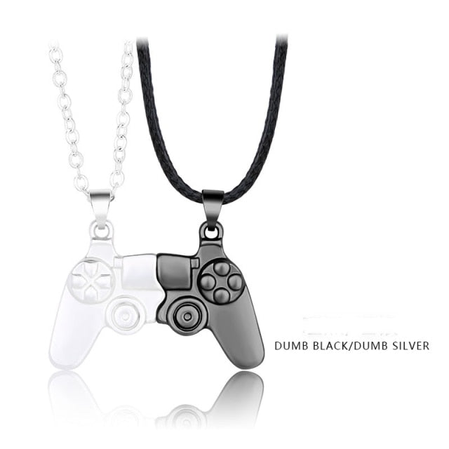 Fashion New Game Controller Couple Necklace A Pair of Magnet Stone Men's and Women's Valentine's Day Necklace Gift