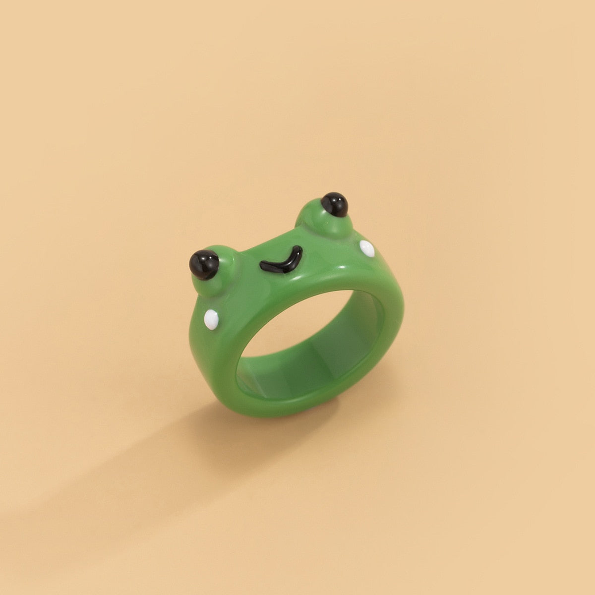 Acrylic Frog Ring Chick Resin Rings For Women Girls Simple Animal Aesthetic Jewelry Friendship Rings Greative Party Travel Gifts