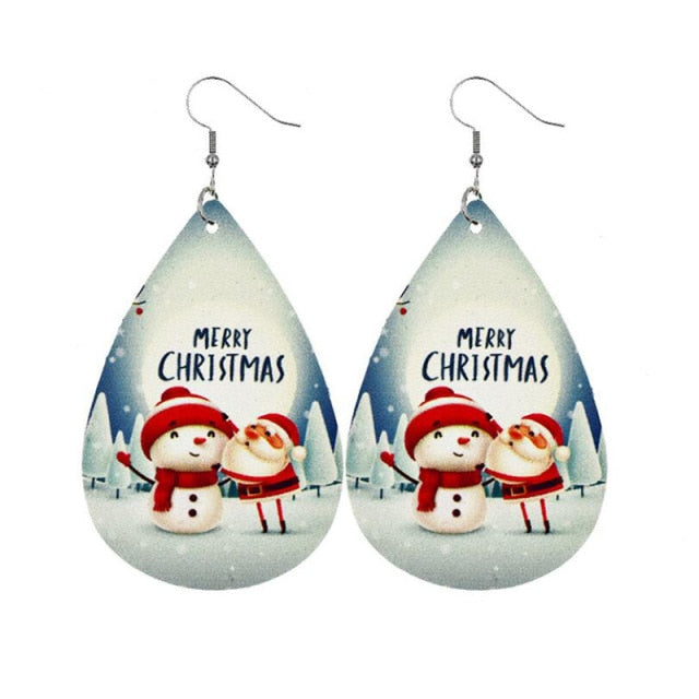 New Trendy Statement Christmas Tree Earrings For Women Santa Claus Snowman Drop Earrings Jewelry Girls Christmas Gifts Wholesale