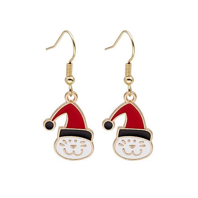 New Trendy Statement Christmas Tree Earrings For Women Santa Claus Snowman Drop Earrings Jewelry Girls Christmas Gifts Wholesale